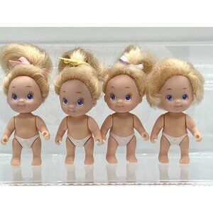 4 VINTAGE 1990 QUINTS TYCO REPLACEMENT‎ DOLLS BLONDE HAIR BLUE EYES
